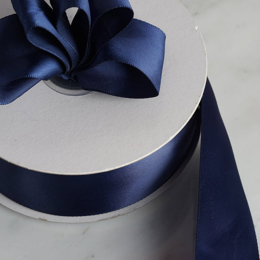 1.5" x 50 Yards Solid Satin Ribbon - Navy Blue