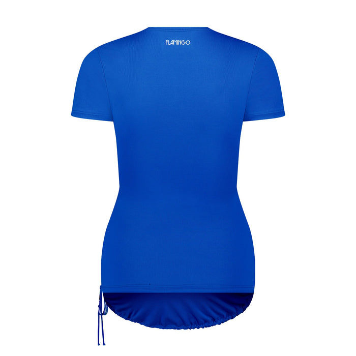Flamingo 25FLMATTEE Royal Blue Crew Neck Short Sleeve Maternity Rash Guard Myselflingerie.com