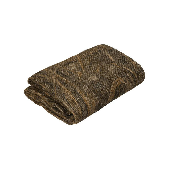 Folded 12-foot Realtree MAX-7 camo burlap fabric with a non-glare, textured brown outdoor camouflage pattern.