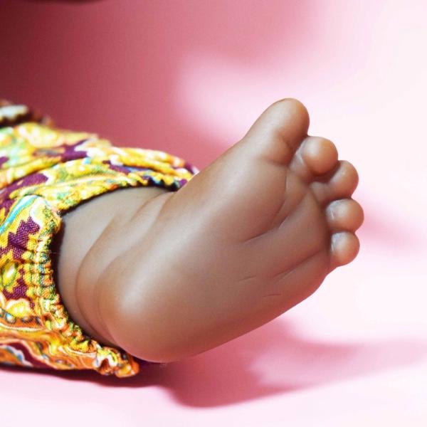 Black Baby Doll with Wavy Hair (Boy) Mixed-Race.