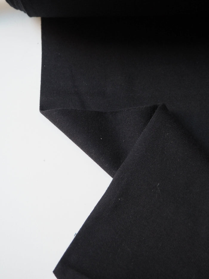 Black Circular Cotton 1x1 Ribbing