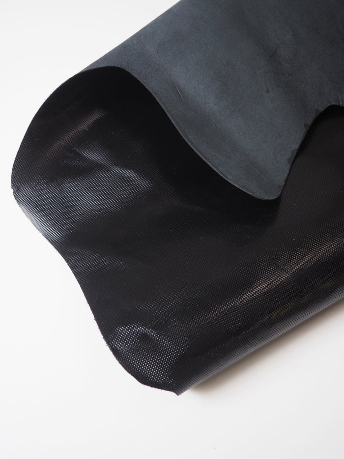 Black Textured Patent Lambskin