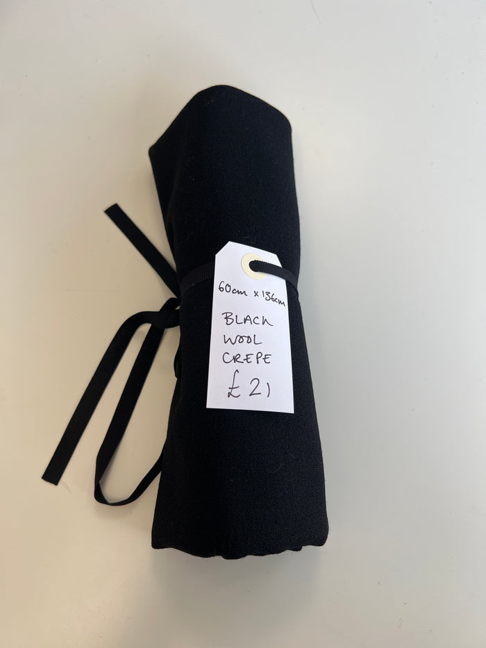 Black Wool Crepe Remnant