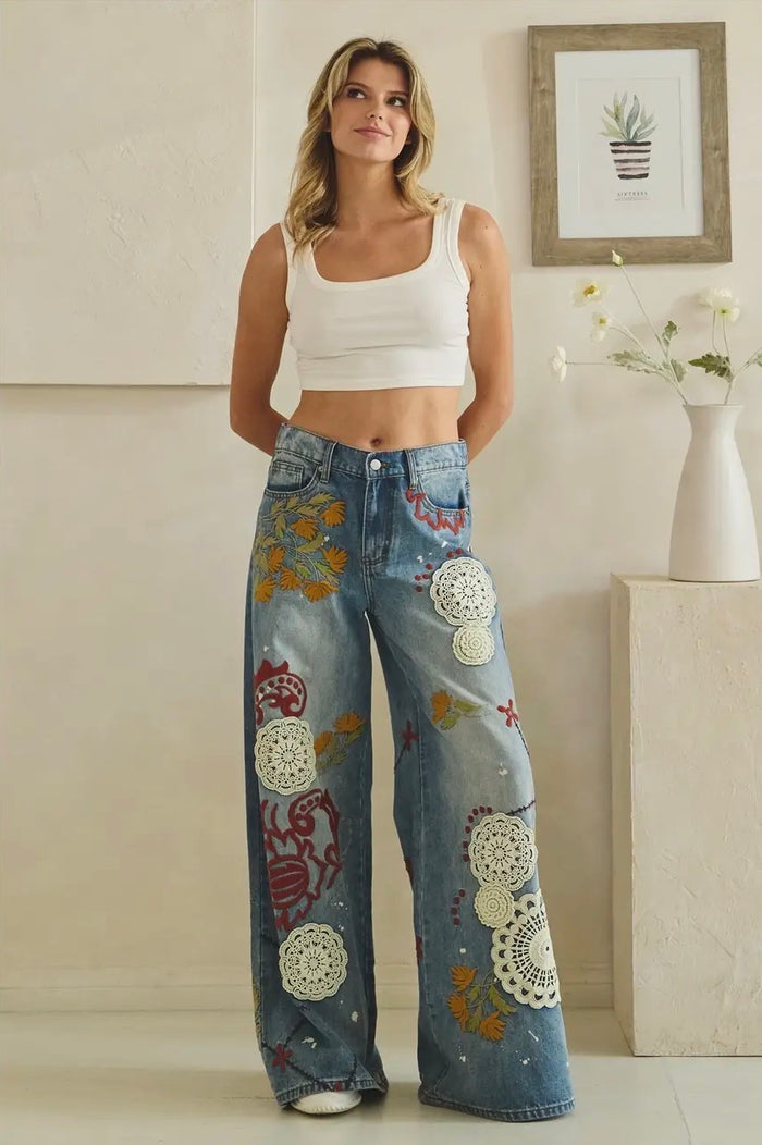 Blue Jean Pattern Pants