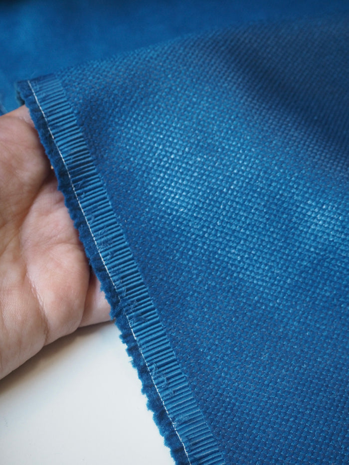 Blue Sateen Jacquard