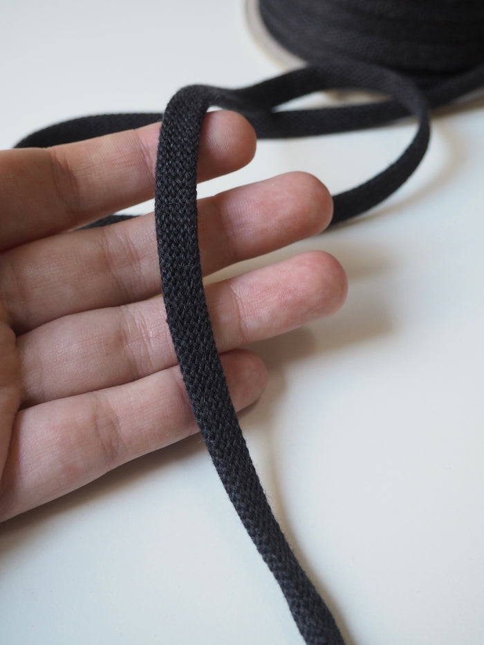 Blue/Grey Flat Braided Cotton Cord 10mm