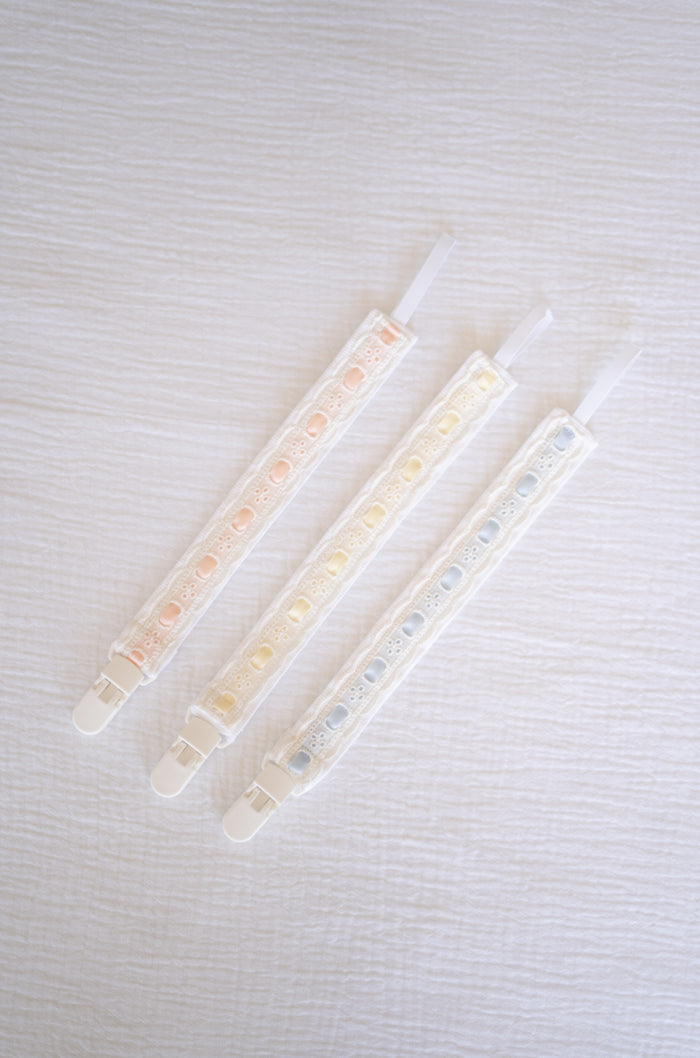 Broderie with Color Lace Pacifier Holder