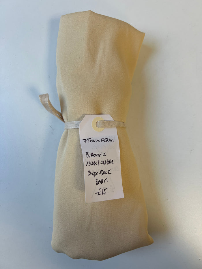 Buttermilk Viscose/Acetate Crepe Backed Satin Remnant