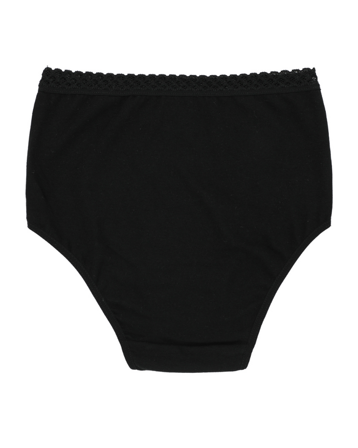 Buttermint Black Lace Trimmed Cotton Briefs 3 Pack Myselflingerie.com