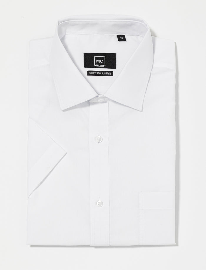 Chemise unie à manches courtes