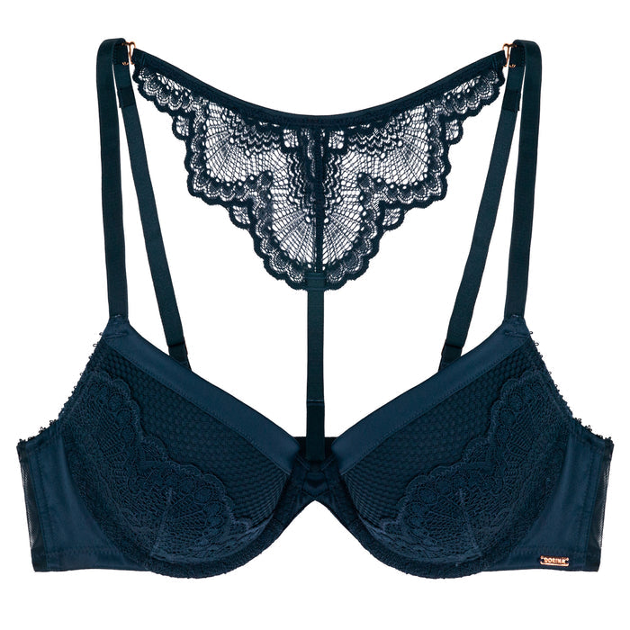 Dorina Deep Teal Lace Back Demi Molded Underwire Bra