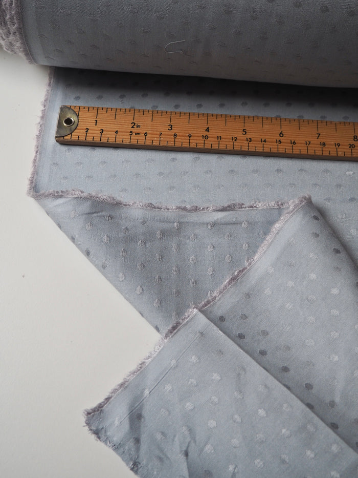 Dusty Blue Dotted Viscose Jacquard