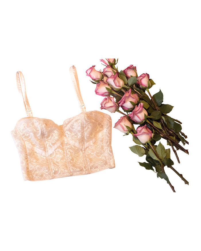 Edith Lances 6630 Lace Wire-Free Minimizer Longline myselflingerie.com