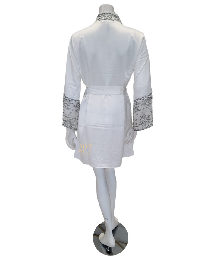 Flora Nikrooz Q81370 + Q81371 Ivory Angelique Chemise & Wrap Set myselflingerie.com