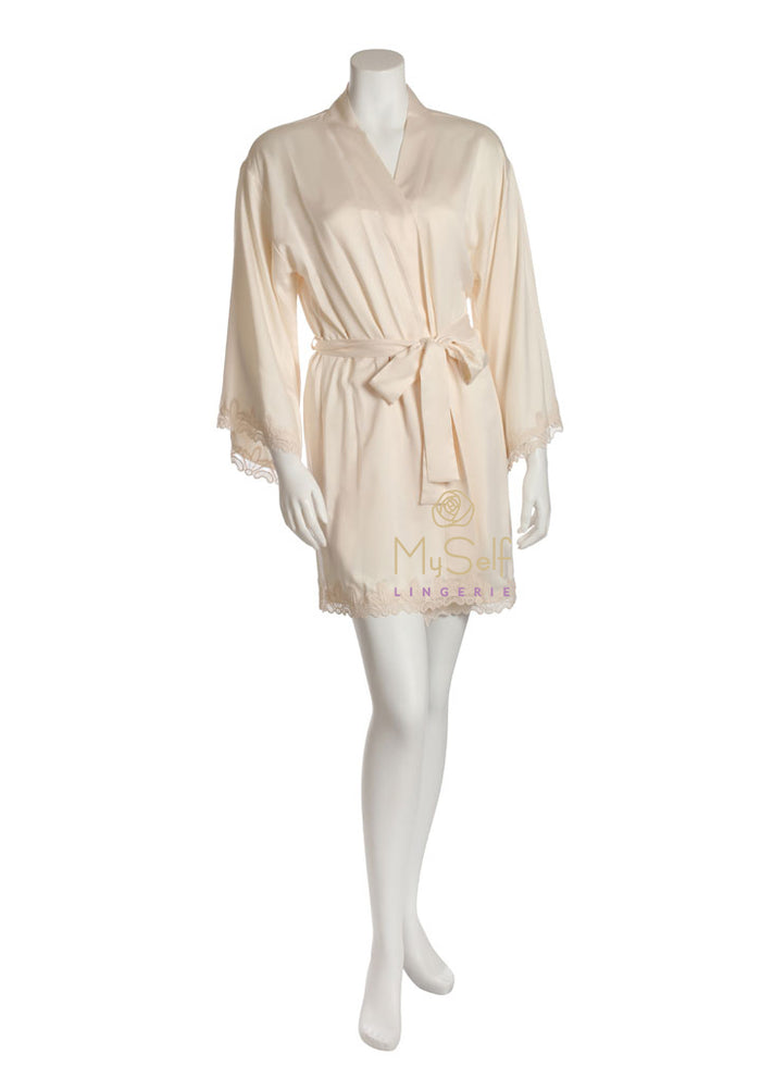 Flora Nikrooz Q80819 Othela Lace Satin Wrap Robe myselflingerie.com