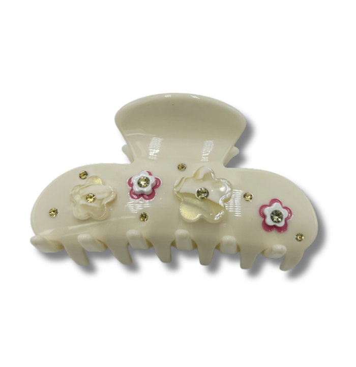 FLORAL BLUSH BLOSSOM CLAW HAIR CLIP