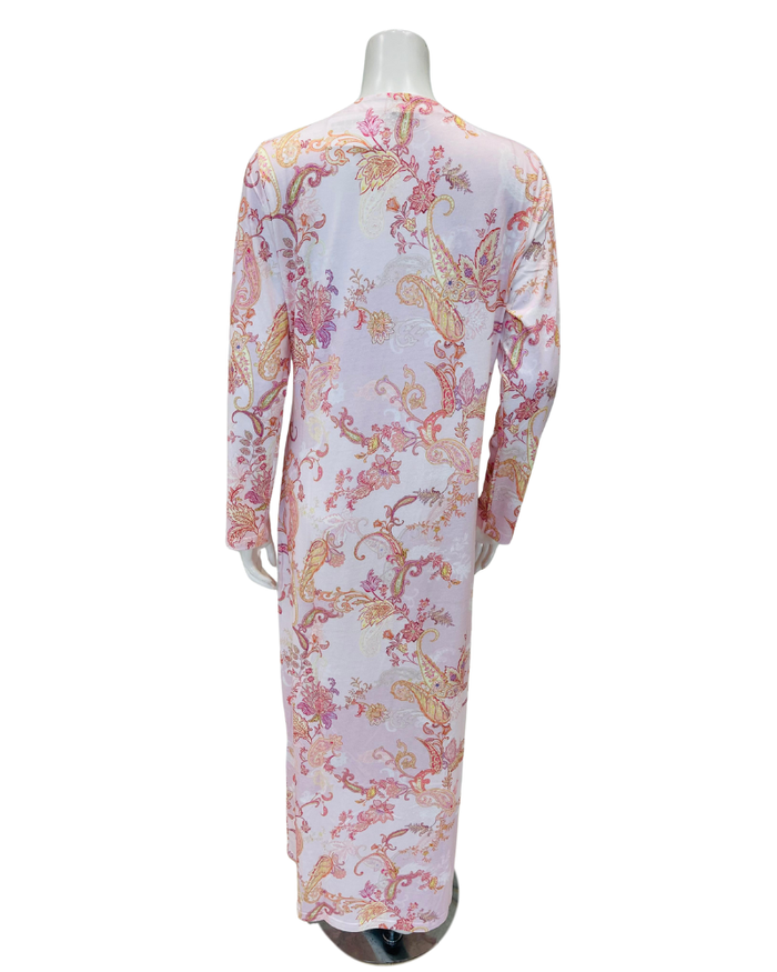 Furstenburg 25290276LI Rose Paisley Button Down Cotton Blend Nightgown Myselflingerie.com