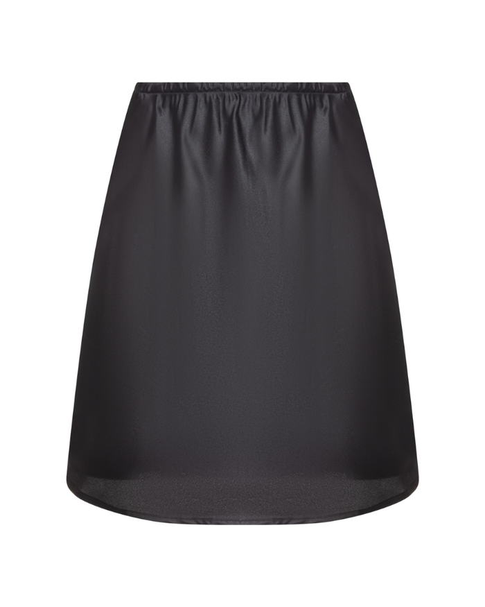 Gemsli HW351 26" Black Silky Taffeta Half Slip myselflingerie.com
