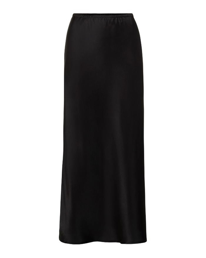 Gemsli 36" Black Silky Taffeta Half Slip Myselflingerie.com