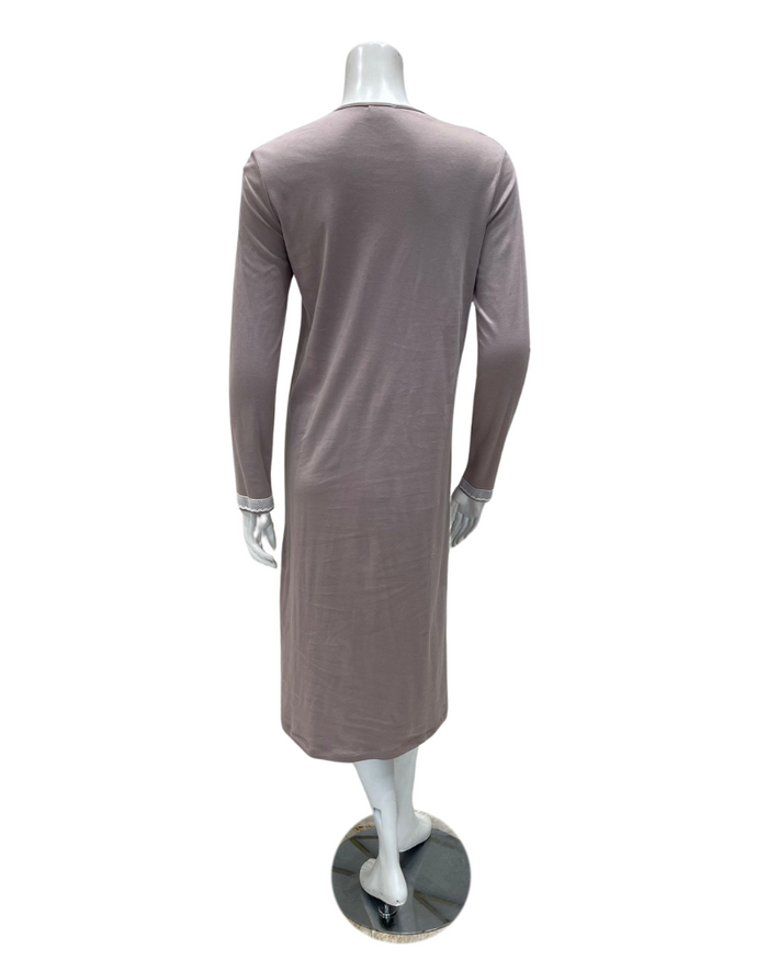 Iora Lingerie 24406 Dusty Rose Shoulder Lace Button Down Cotton Nightshirt Myselflingerie.com