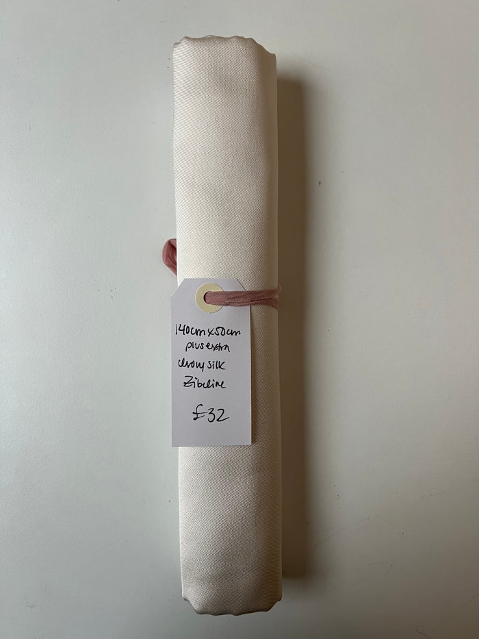 Ivory Silk Zibeline Remnant