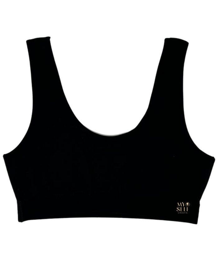 Kilo Brava 11049 Black Cotton Scoop Bralette myselflingerie.com