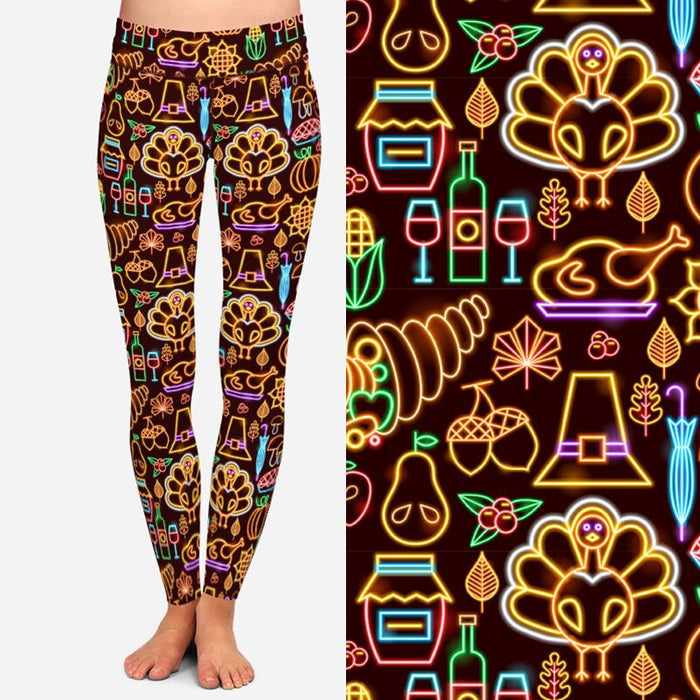 Ladies 3D Thanksgiving Printed Fashion Leggings