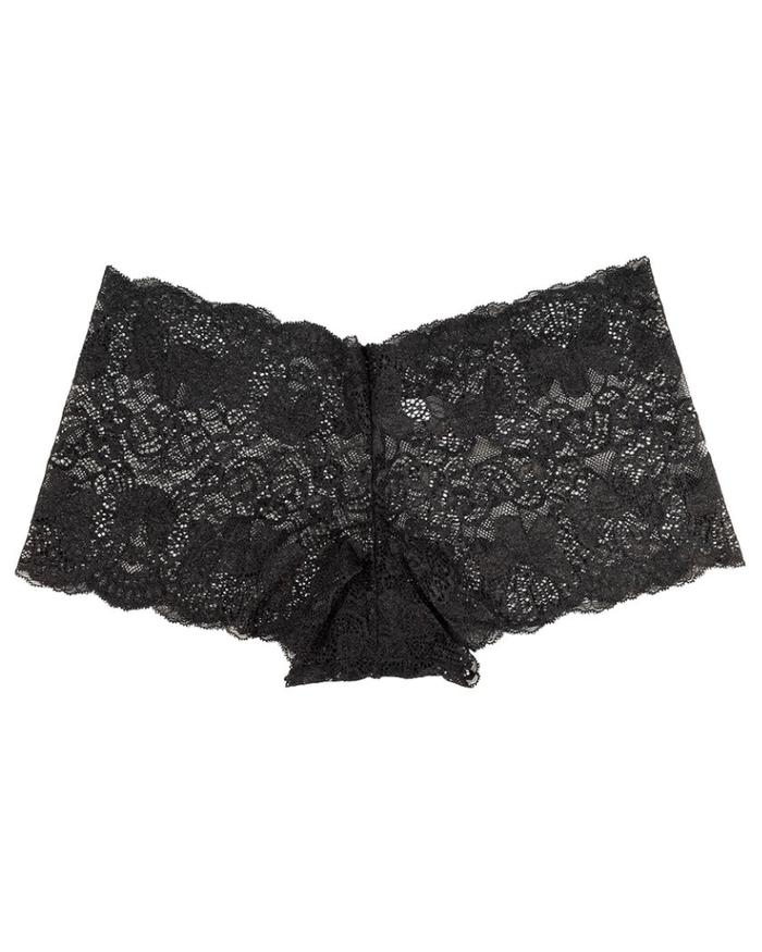 Love Libby 1910 Black Butterfly Galloon Lace Boyshort myselflingerie.com