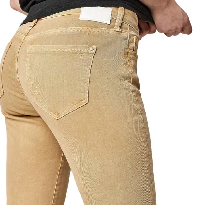Mavi Tess high-rise skinny jeans in Irish Cream featuring a slim fit and back pocket detail.
