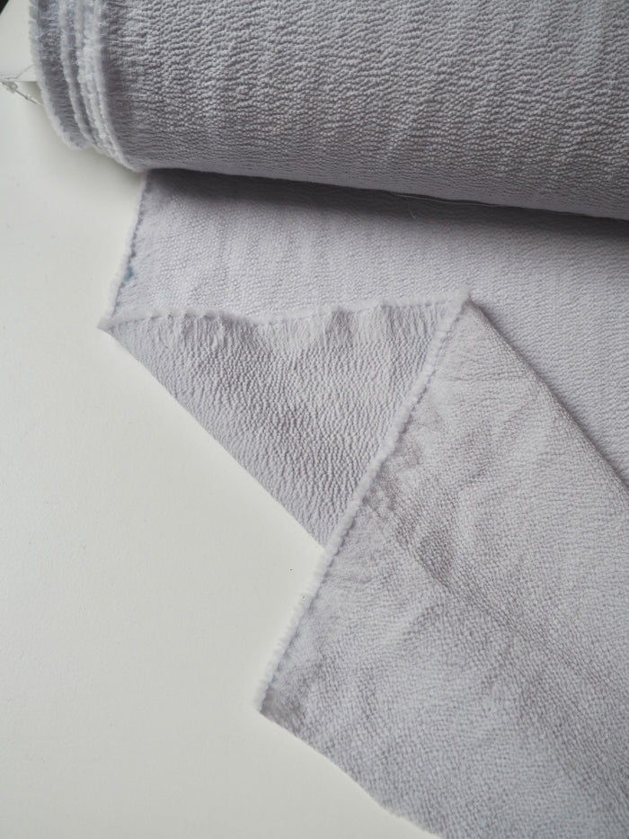 Pale Blue Stretch Wool Crinkle Crepe