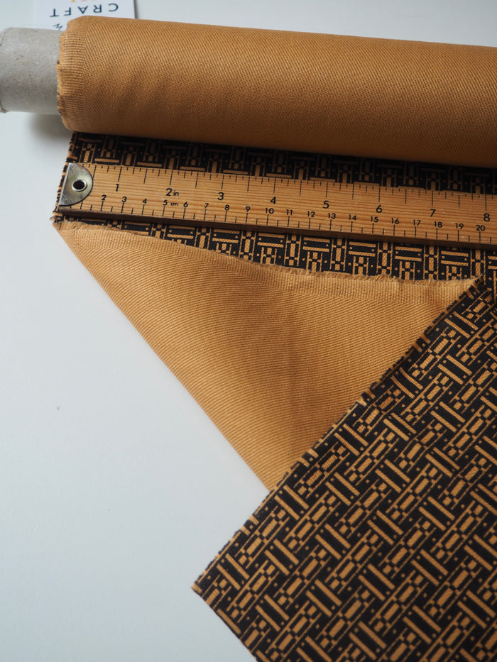 Pale Orange Parquet Cotton Twill