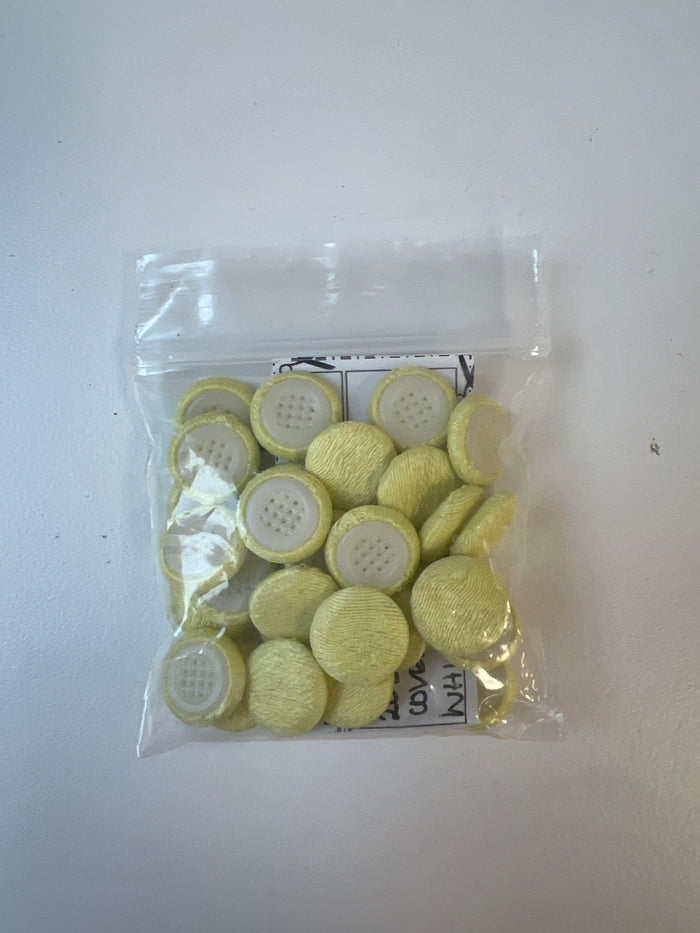 Pale Yellow Fabric Covered Buttons 12mm x30