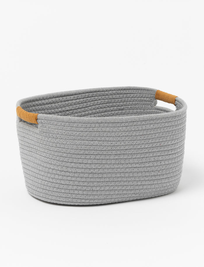 Panier moyen en corde de coton avec poignées