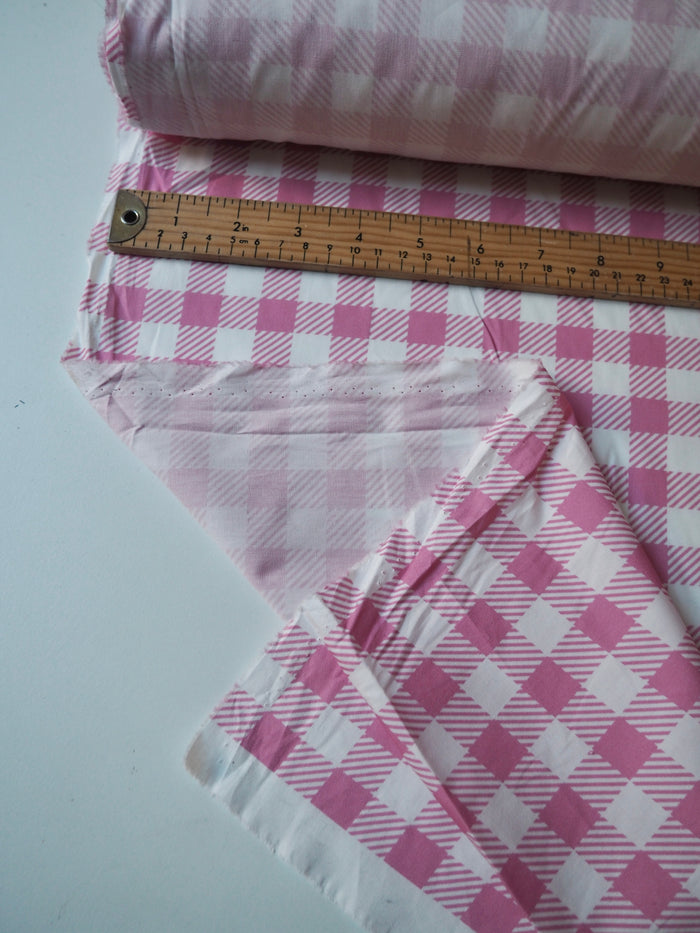 Pink Check Cotton Poplin