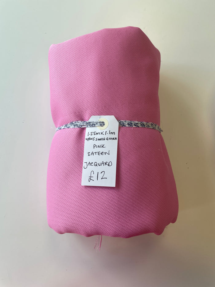 Pink Sateen Jacquard Remnant