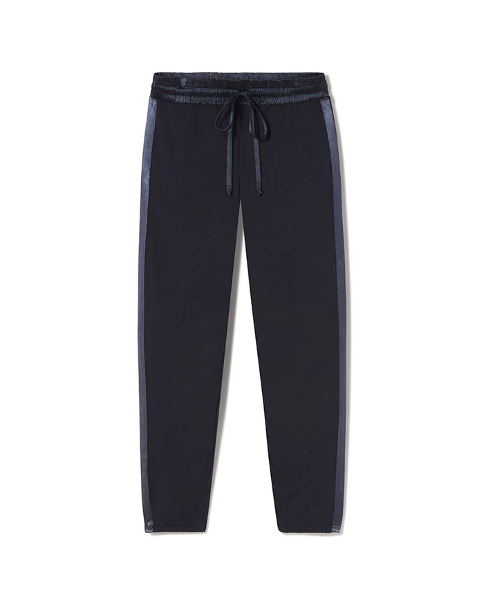 PJ Harlow ROSIE + BLYTHE Navy Long Sleeve Satin Waistband Pajamas Set myselflingerie.com