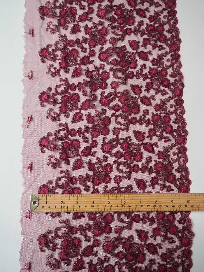 Pomegranate Lurex Scallop Lace Trim 25cm