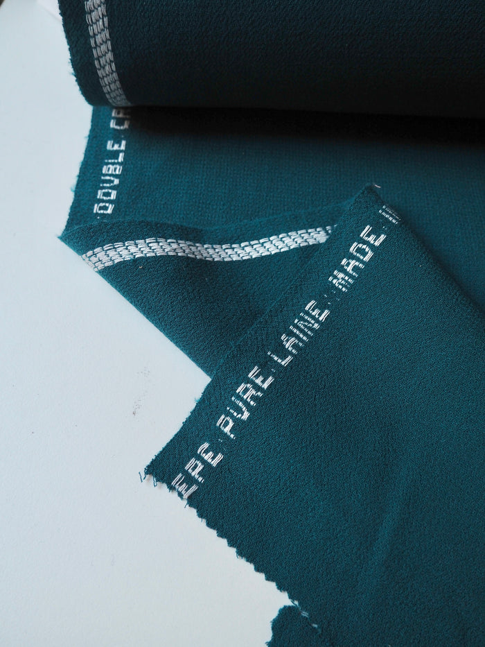Rich Teal Double Wool Crepe