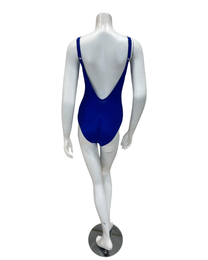 Rose Faia 7742 Ocean Blue Elouise Front Zip Soft Cups Swimsuit Myselflingerie.com