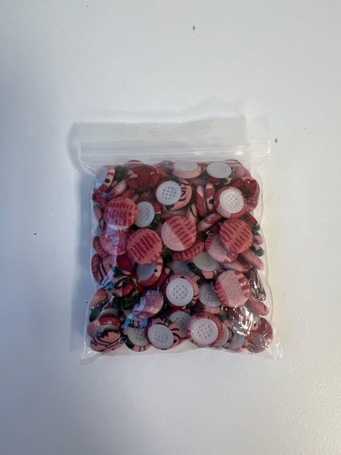 Rose Stripe Fabric Covered Buttons 13mm x109