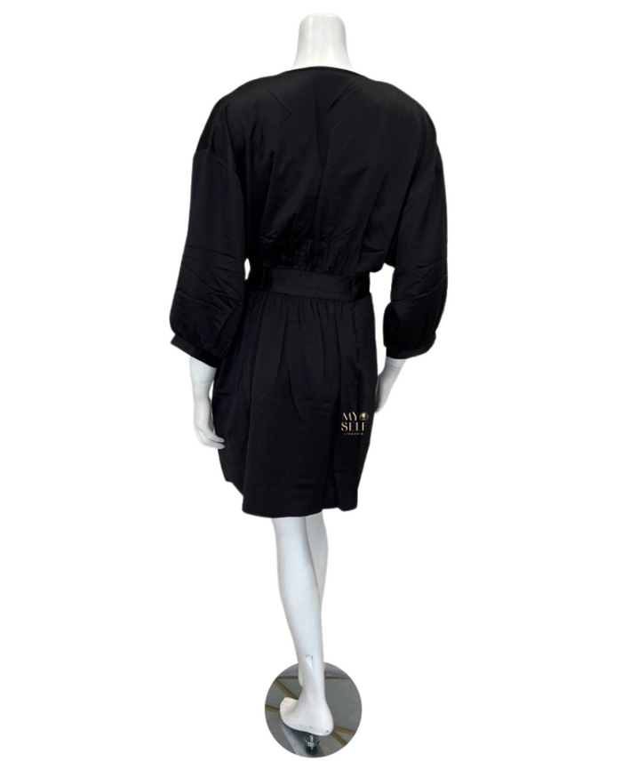 Rya Collection 591 + 593 Tania Black Chemise and Wrap Set myselflingerie.com
