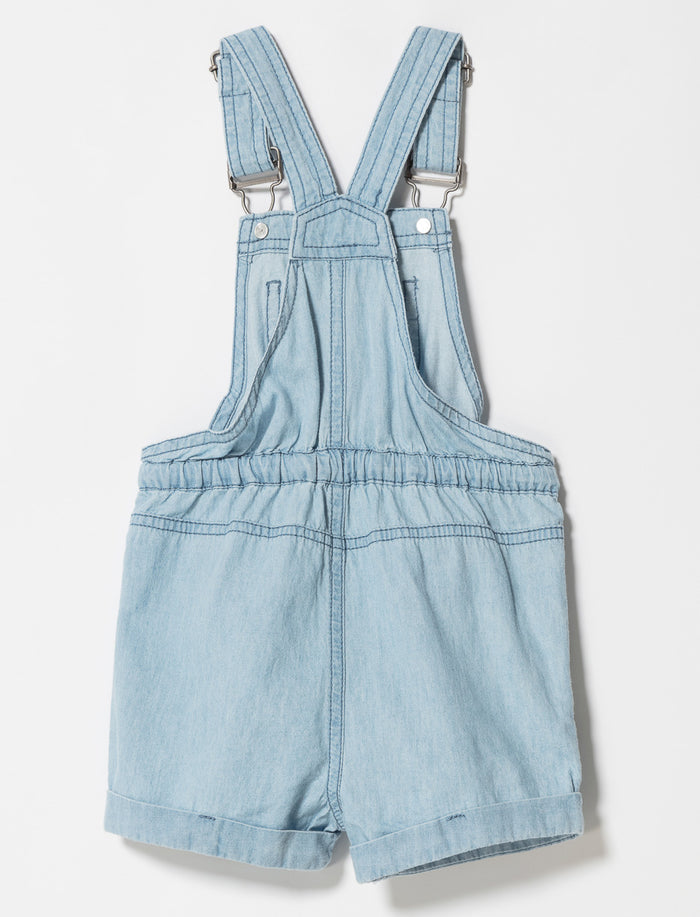 Salopette courte en chambray
