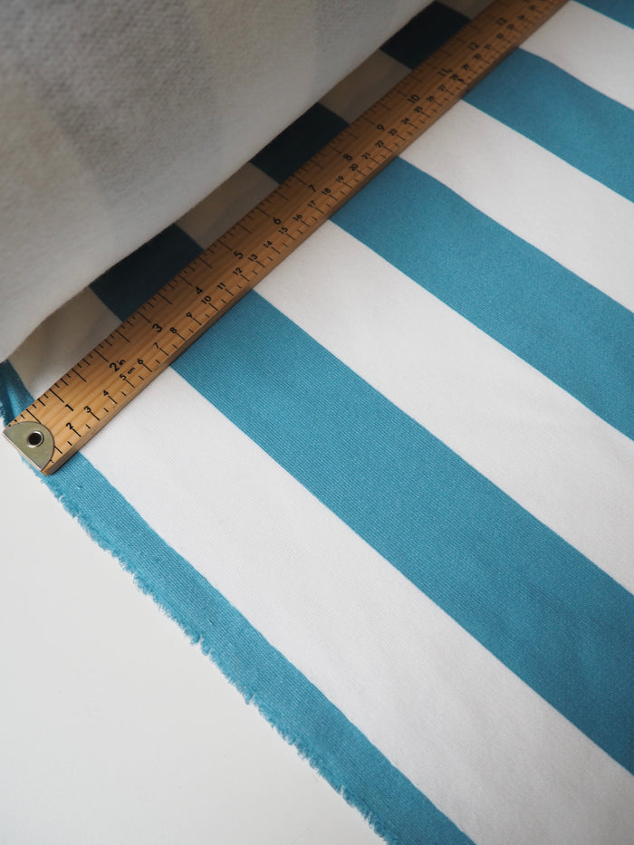 Sea Stripe Organic Cotton Fleece Backed Jersey