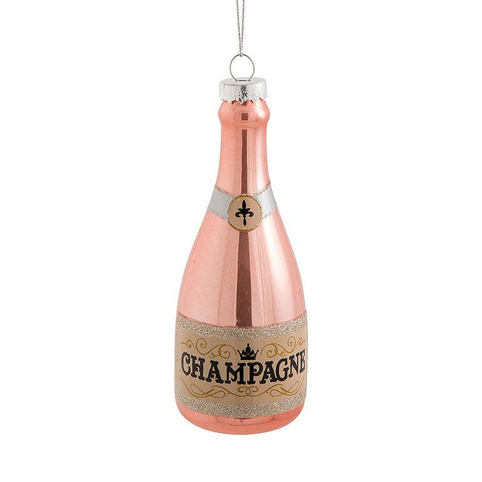 Silver Champagne Bottle Ornament