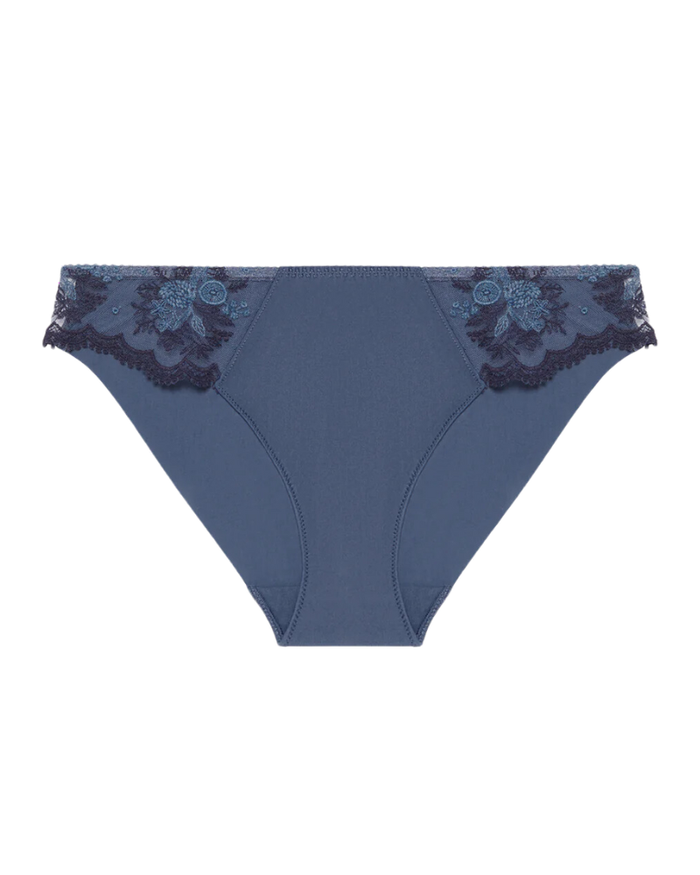Simone Perele 1E2720 Cinder Blue Intrigue Sheer Bikini Myselflingerie.com