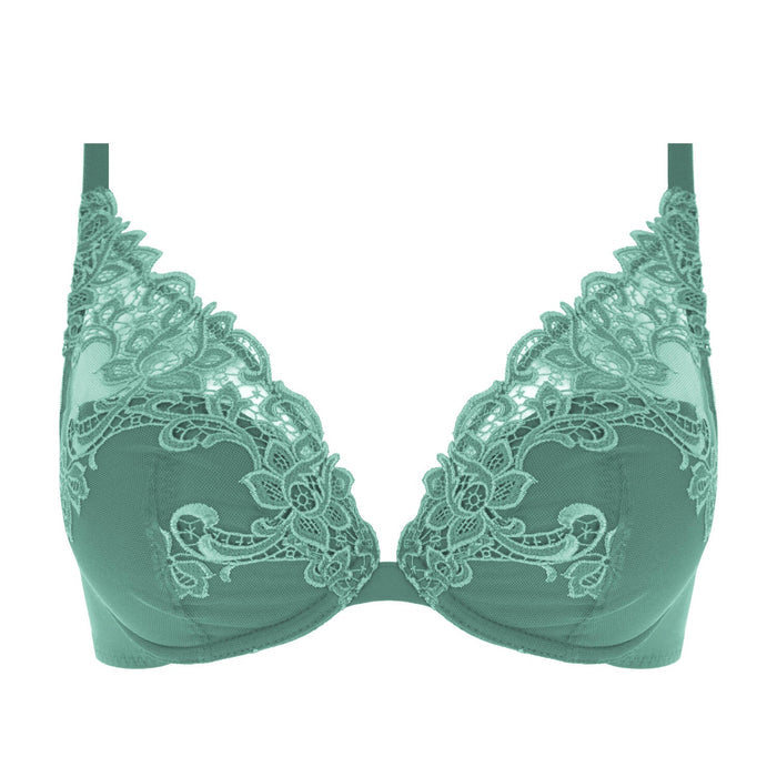 Simone Perele 15C319 Vert Garden Saga Sheer Plunge Underwire Bra myselflingerie.com