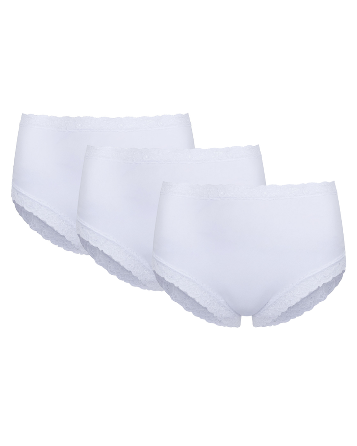 SL303 White Modal Lace Bikinis 3 Pack