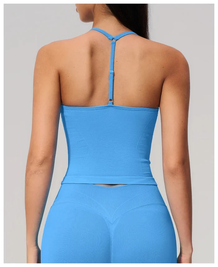 SPARK Seamless Halter Neck Y-Back Yoga Fitness Tank Top ZC3597