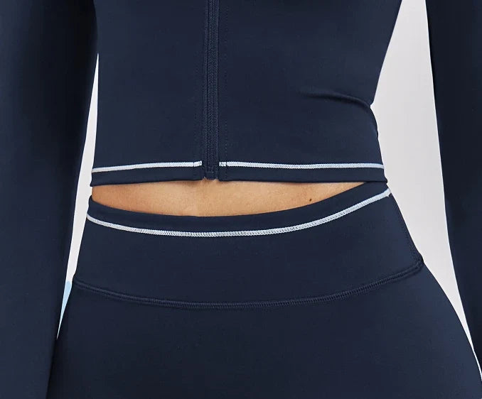 SPARK Women's Contrast Color Brushed Yoga Jacket ZC3562