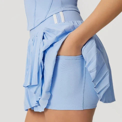 SPARK Women's High Waist Irregular Yoga Pleated Skirt CT2171